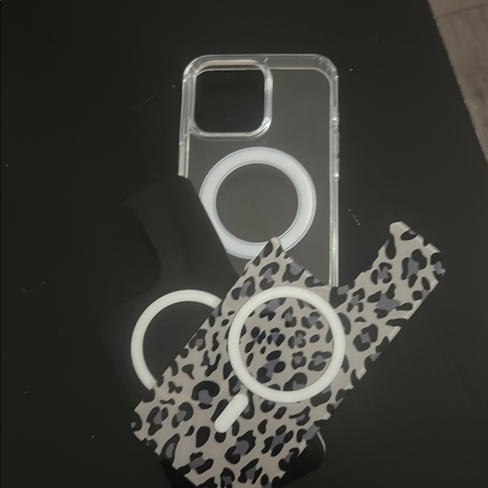 Black iPhone Case with Ring Holder and Strap